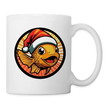Goldfish Santa Cartoon Christmas - Mug - white - Right