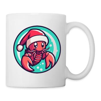Weihnachts Hummer mit Santa Hut - Tasse - Weiß - Rechts