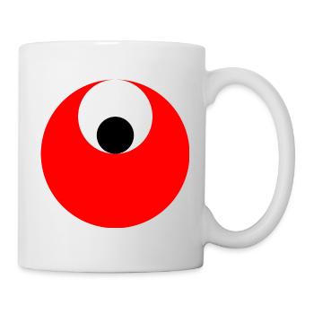 3 Kreise, rot, weiß und schwarz - Tasse - Weiß - Rechts