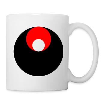 3 circles, black, red and white - Mug - white - Right