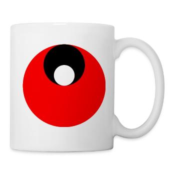 3 circles, red, black and white - Mug - white - Right