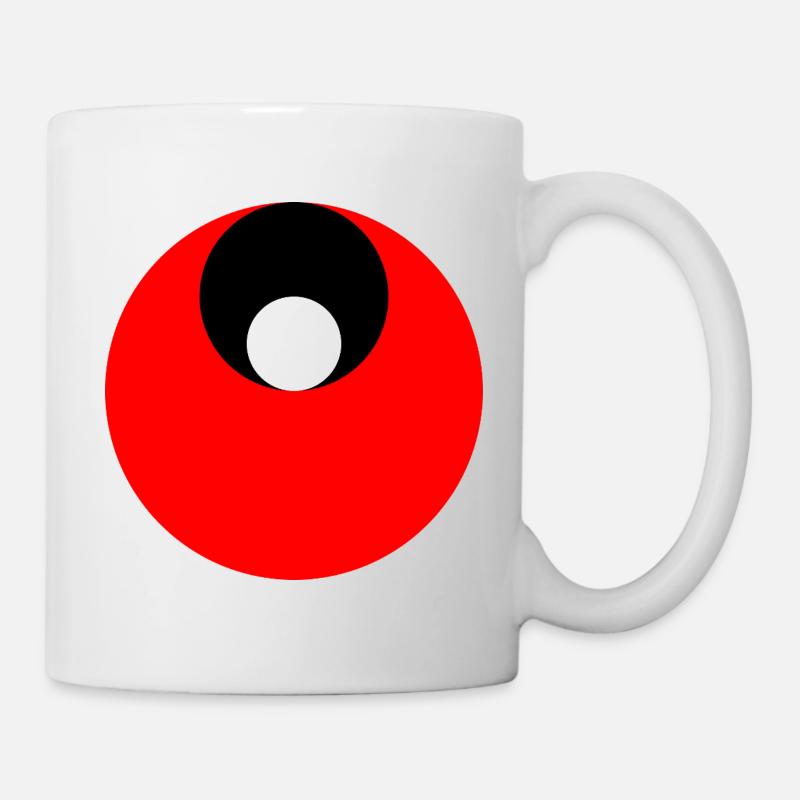 3 Kreise, rot, schwarz und weiß - Tasse - Weiß