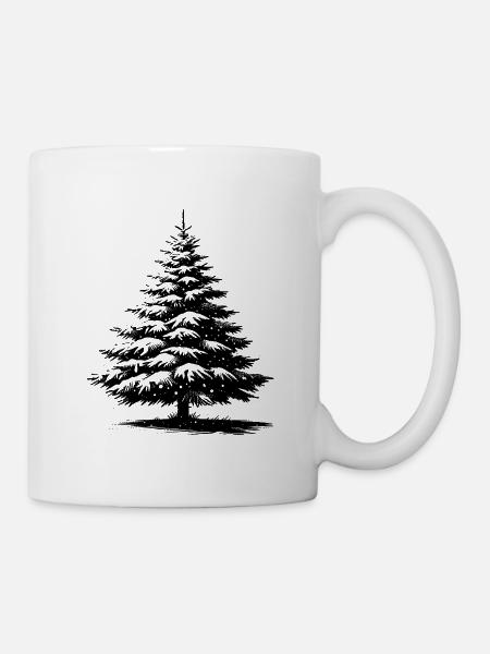 Snowy Christmas pine - Mug - white
