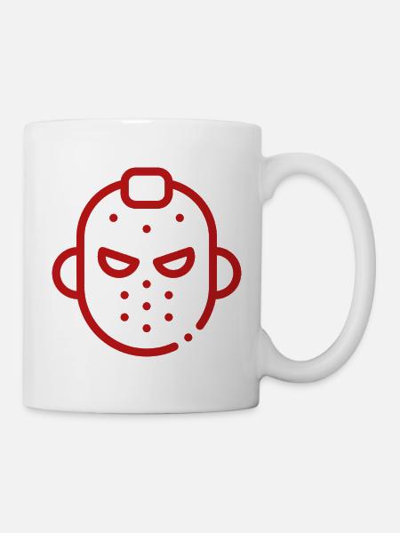 Maskikon Eishockey - Tasse - Weiß