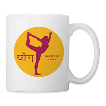 Silhouette de l’Asana de Nataraja - Mug blanc - blanc - Droite