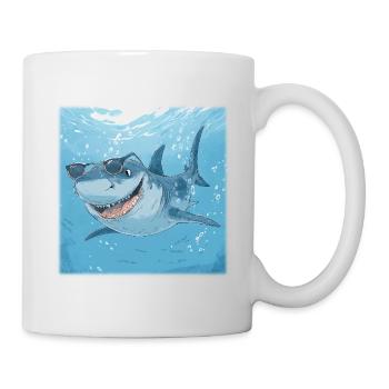 Casual Sunglasses Shark – Cool Under Water - Mug - white - Right
