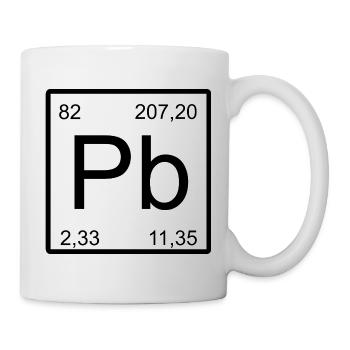 Pb Symbol Periodenschild - Tasse - Weiß - Rechts