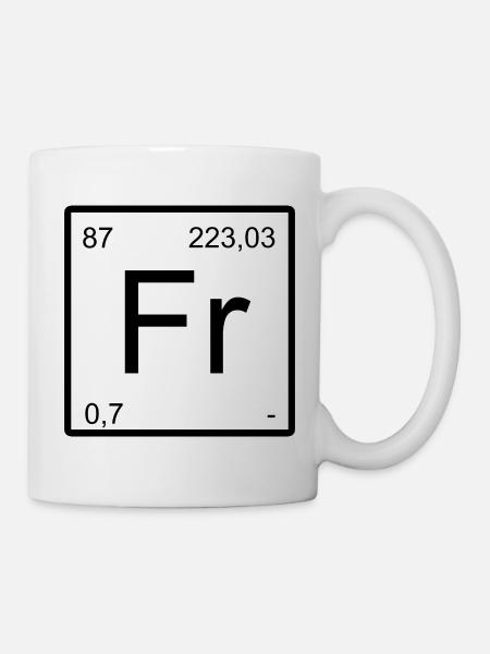 Francium-Elementdesign mit Periodenzahlen - Tasse - Weiß