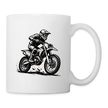 Motocross Fahrer Illustration in Action - Tasse - Weiß - Rechts