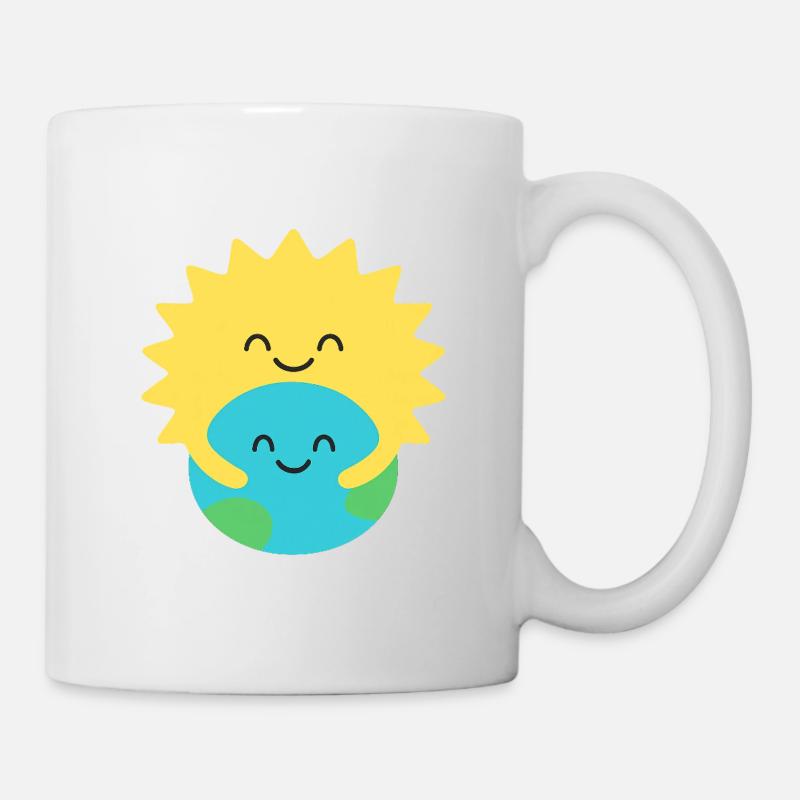 Umarmte Erde und Sonne - Tasse - Weiß