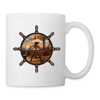 Piraten-Pinup - Tasse - Weiß - Rechts