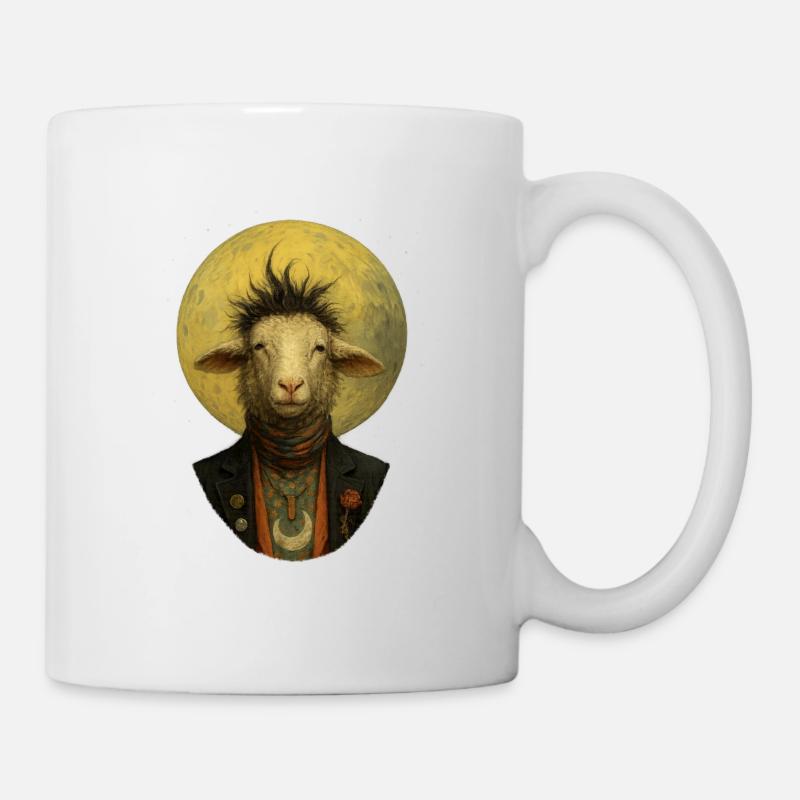 Mondschein-Schaf im Anzug - Tasse - Weiß