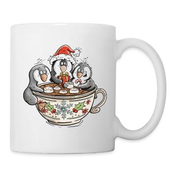 Cute Christmas Penguins in Cocoa Cup - Mug - white - Right