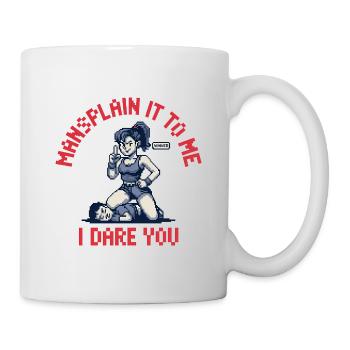 Mans-explique-moi Je te défie - Drôle de féminisme - Mug blanc - blanc - Droite