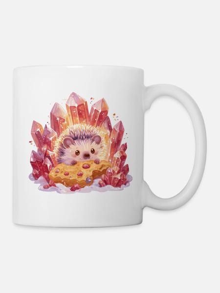 Kristall-Igel mit Cookie - Tasse - Weiß