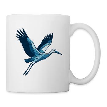 Blauer Flugheron Linienkunst - Tasse - Weiß - Rechts