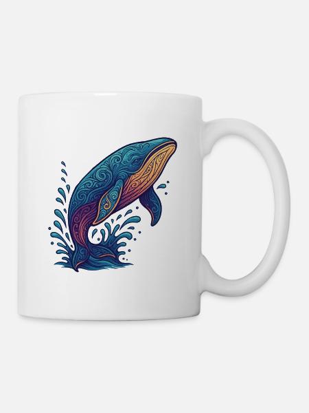 Wale Farbfluss - Tasse - Weiß