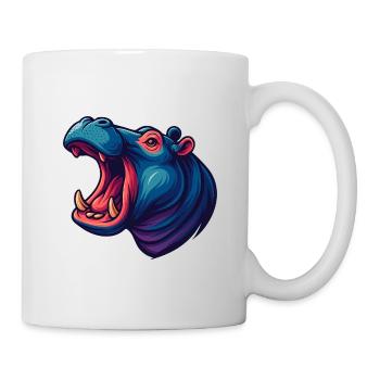 Neon hippo with an open muzzle - Mug - white - Right