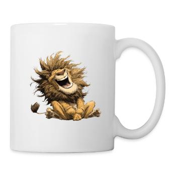 Laughing Lion Wildcat Funny Cheerful Humor - Mug - white - Right