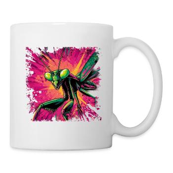 Praying Mantis Pop Art Street Art Neon Colorful - Mug - white - Right