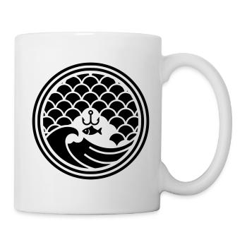 Japan Angler Welle Haken Design Vektor - Tasse - Weiß - Rechts