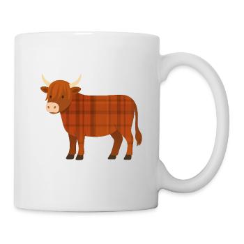 Warm tartan cow - Mug - white - Right