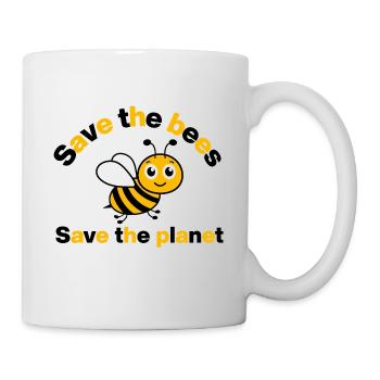 Save the Bees – Rettet unsere Bienen und Erde - Tasse - Weiß - Rechts