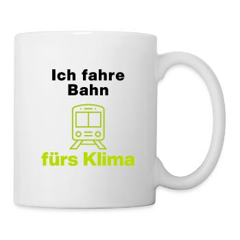 Ich fahre Bahn fürs Klima – dein Statement - Tasse - Weiß - Rechts