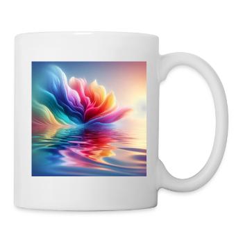 Abstrakte Blumenwellen 1 - Tasse - Weiß - Rechts