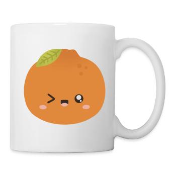 Personnage de Kawaii Orange Wink - Mug blanc - blanc - Droite