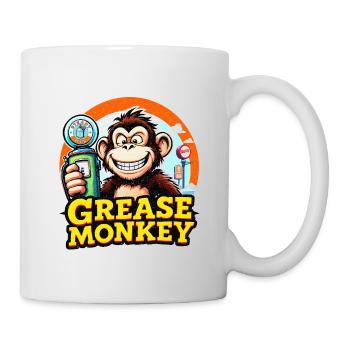 GreaseMonkey Retro-Kraftstoffpumpe - Tasse - Weiß - Rechts