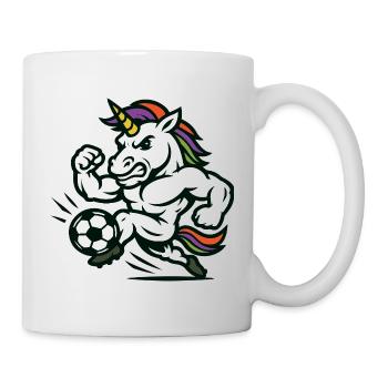 Power Unicorn Soccer Mascot Sprinting Fast - Mug - white - Right