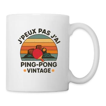 Vintage-Tischtennis-Dämmerung - Tasse - Weiß - Rechts