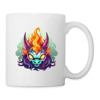 Flame Head Demon Face - Mug - white - Right