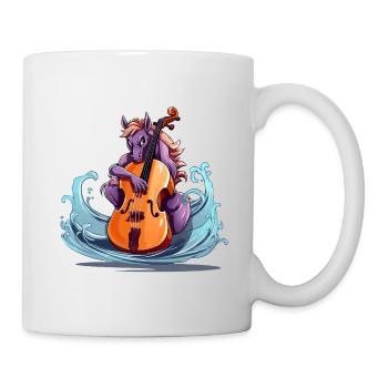 Violoncelliste licorne Wave Stroke - Mug blanc - blanc - Droite