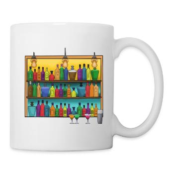Colorful Bar Bottles Collage - Mug - white - Right