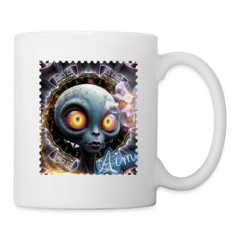 Alien eyes in the fog circle - Mug - white - Right