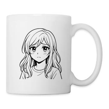 Melancholic Girl – Manga Style - Mug - white - Right