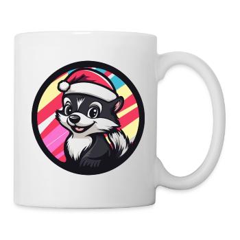 Weihnachts-Stinktier Karikatur - Tasse - Weiß - Rechts
