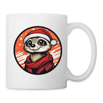 Suricate avec un chapeau de Père Noël - Mug blanc - blanc - Droite