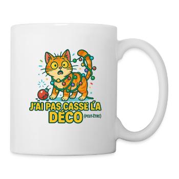Katzen-Weihnachtsdekoration unkonventionell - Tasse - Weiß - Rechts