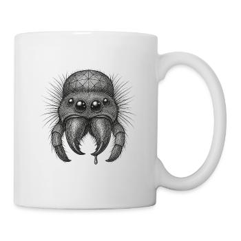 Geometrischer Spinnenkopf - Tasse - Weiß - Rechts