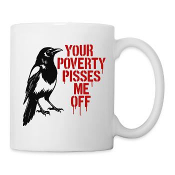 Elster mit rotem Tropftext - Mug - white - Right