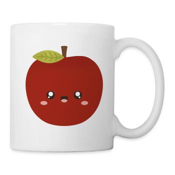 Kawaii Red Apple Charakterdesign - Tasse - Weiß - Rechts
