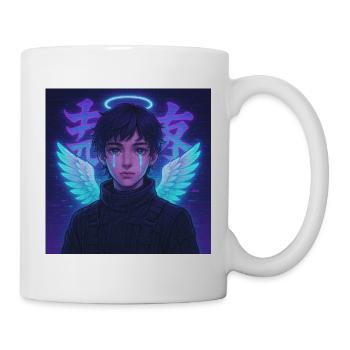 Cyberpunk Angel E-Boy Y2K Synthwave Art - Mug - white - Right