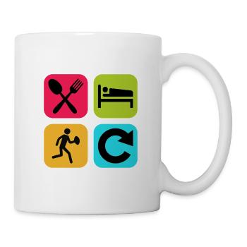 Joueur de Rugby Eat Sleep Repeat Citation drôle - Mug blanc - blanc - Droite