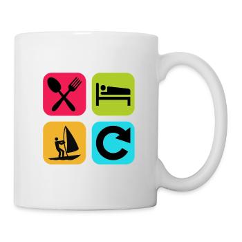 Eat Sleep Sailing Repeat Funny Quote Boat - Mug - white - Right