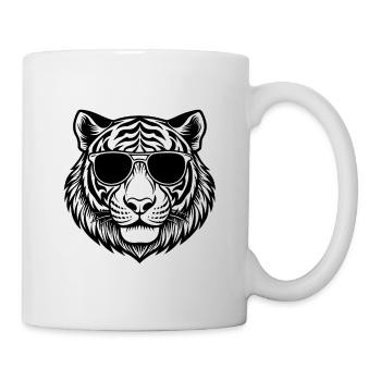 Tiger head with sunglasses - Mug - white - Right