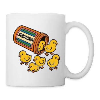 Parade des poussins sérotonine - Mug blanc - blanc - Droite