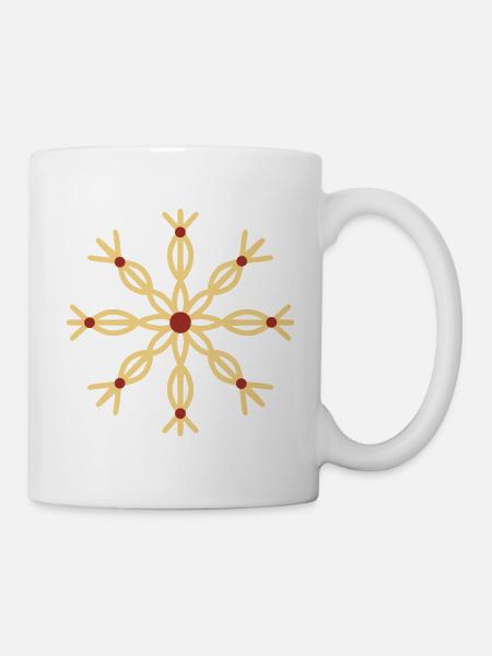 Strohstern-Ornament - Tasse - Weiß